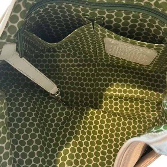 Brighton Barbados Pebbled Leather Handbag Purse Hobo Zip Top Ivory Pearl Multi - Picture 8 of 15